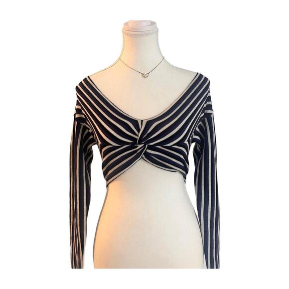 BCBGMAXAZRIA Size XXS Striped Long Sleeve Light Weight Vintage Top - Picture 1 of 5